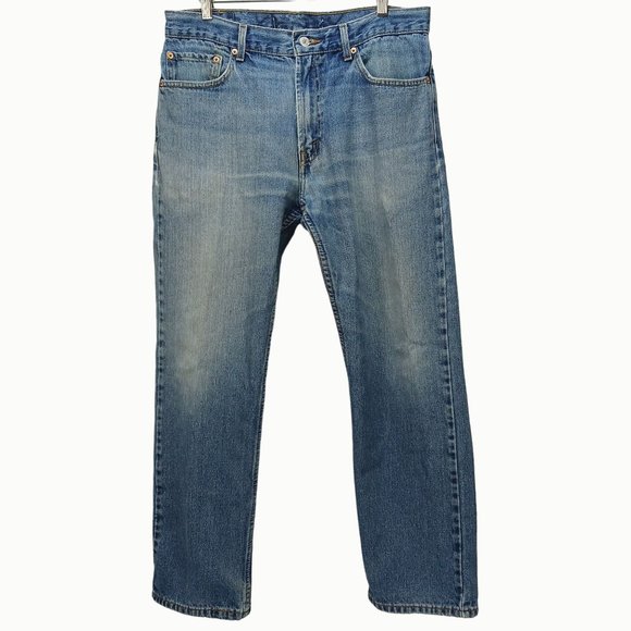 LEVI'S 505 CLASSIC FIT STRAIGHT LEG BLUE JEANS 34X30 (ACT 33X29) - Picture 2 of 15